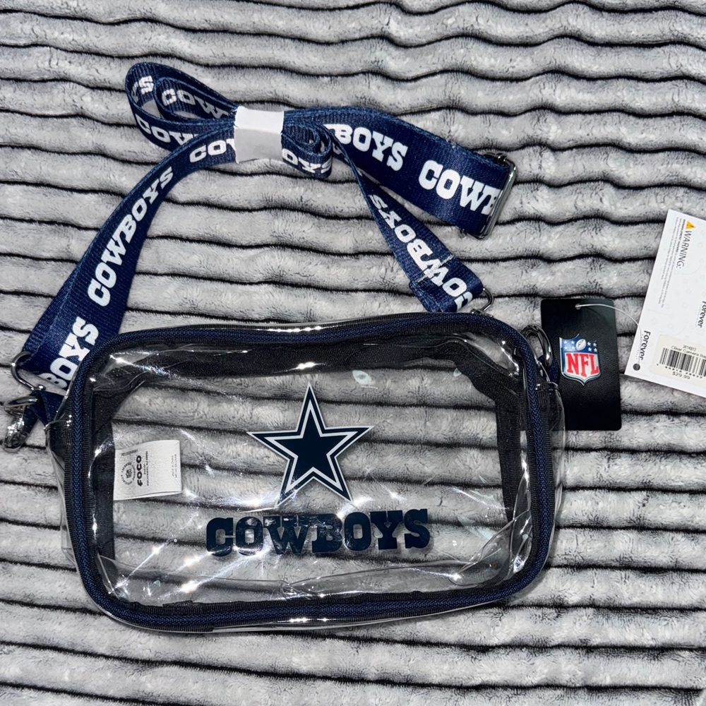 Dallas Cowboys Clear Bag with Navy Strap